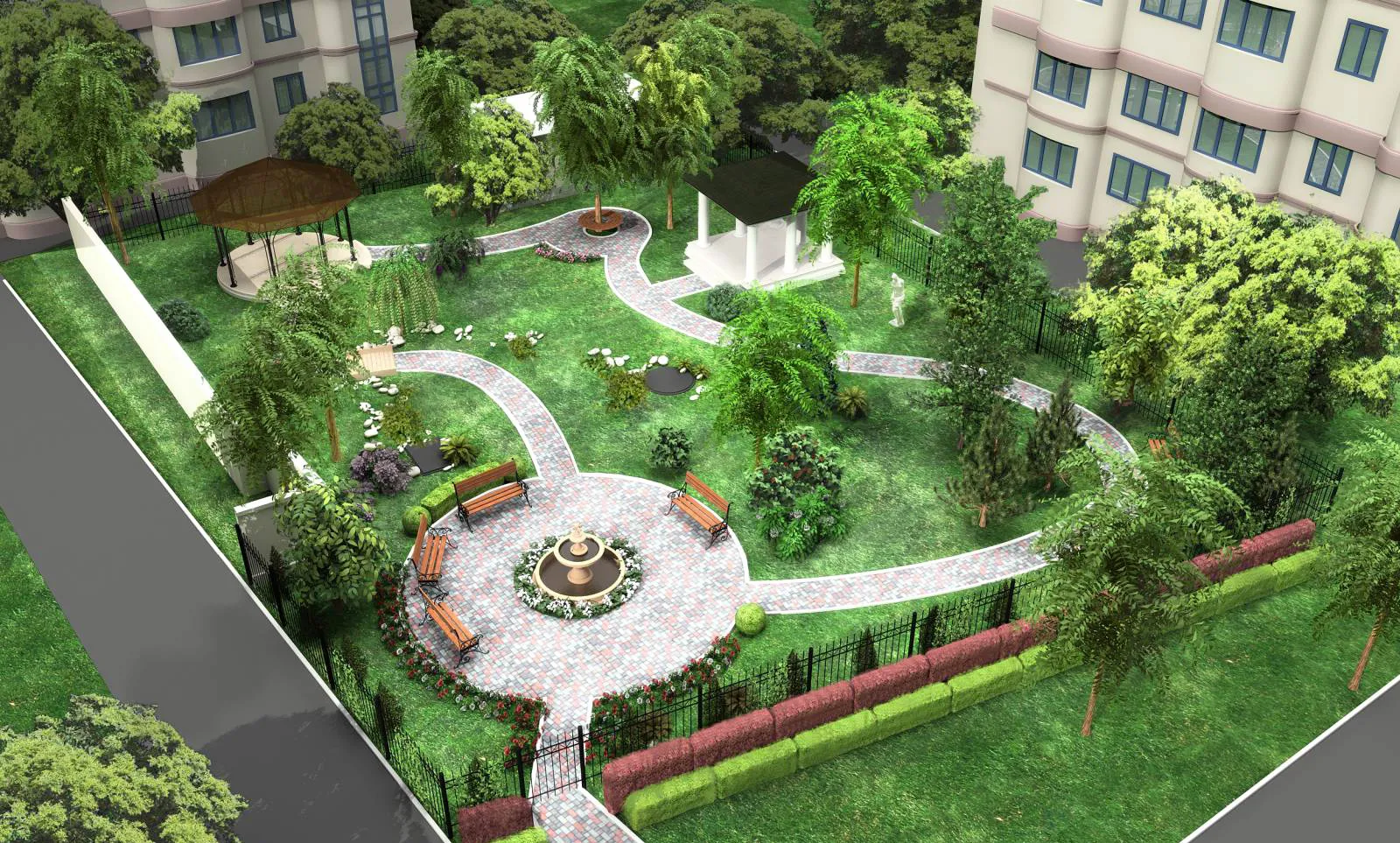 Благоустройство территории в Москве и области — озеленение, асфальтирование, укладка тротуарной плитки